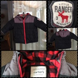 Carter’s Boy’s Black/Gray/Red Puffer Jacket